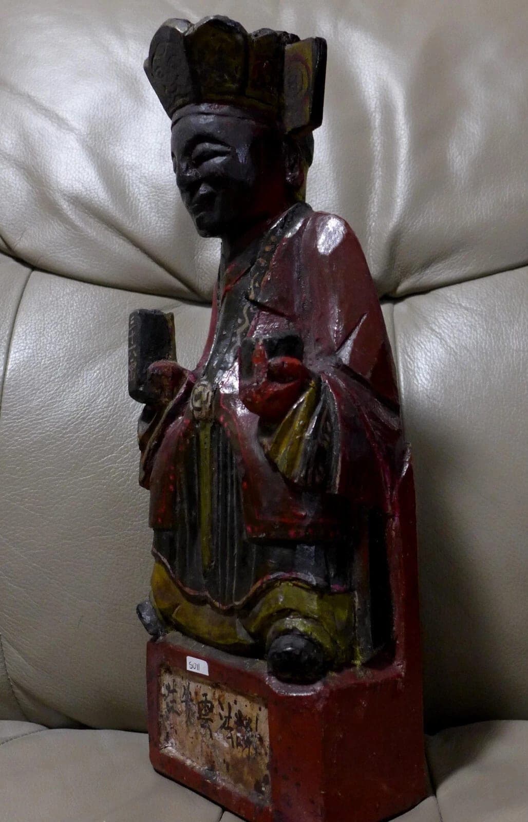 Chinese Wooden Polychromed Figure of a Seated Buddha Amitayus, 19th C. photo 3