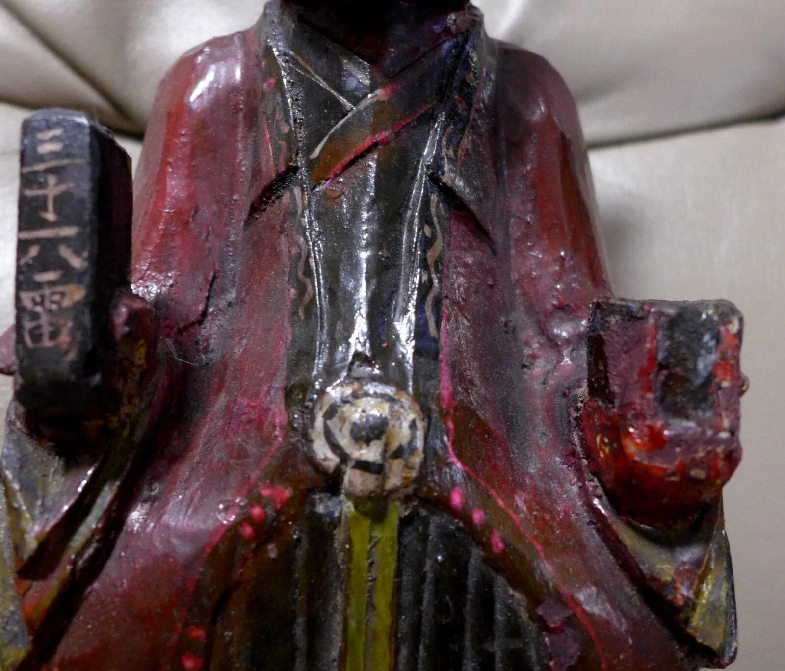 Chinese Wooden Polychromed Figure of a Seated Buddha Amitayus, 19th C. photo 5
