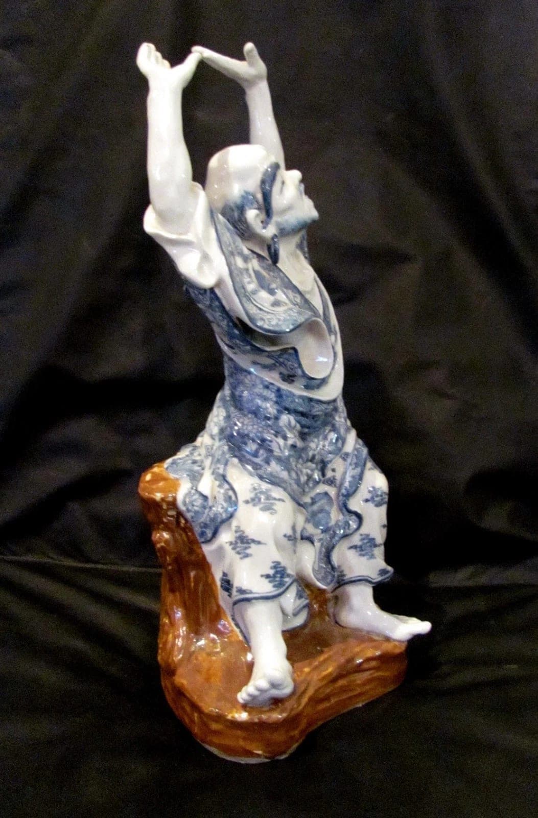 Chinese Blue and White Porcelain Figurine of a Louhan - Large (18") photo 6