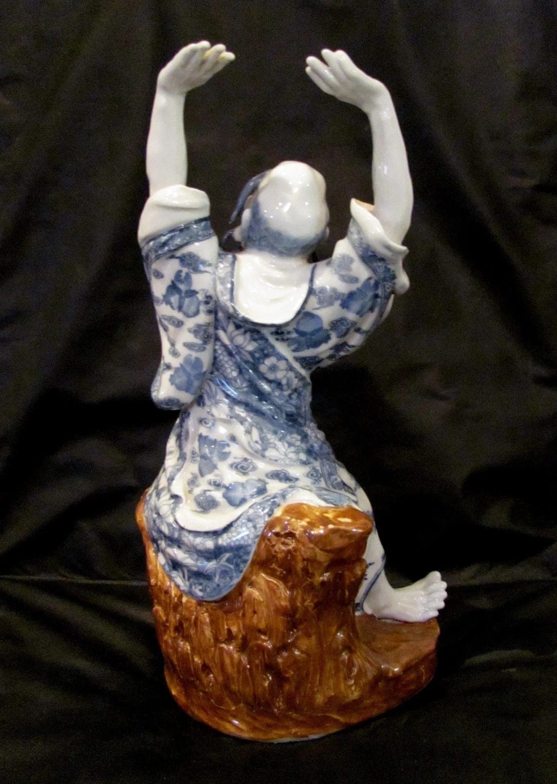 Chinese Blue and White Porcelain Figurine of a Louhan - Large (18") photo 7
