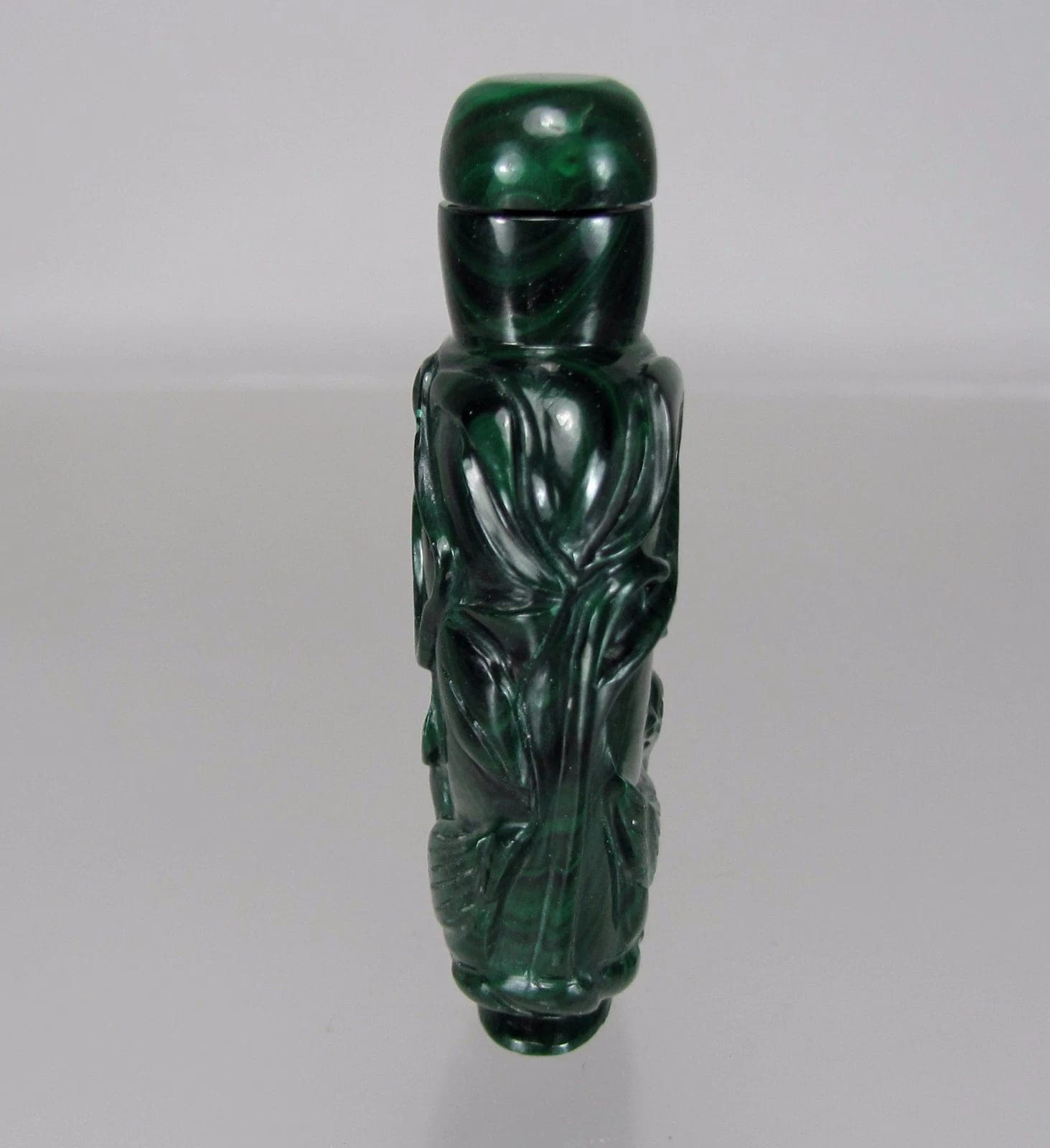 Antique Carved Malachite Snuff Bottle photo 4