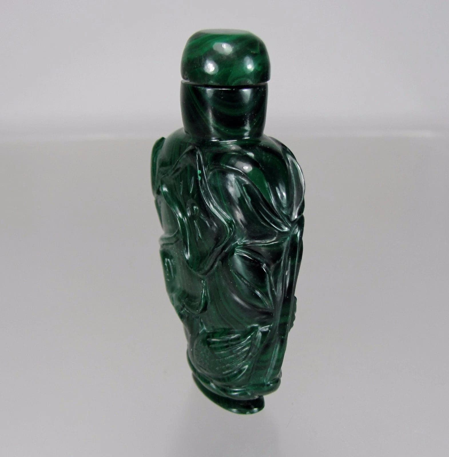 Antique Carved Malachite Snuff Bottle photo 5