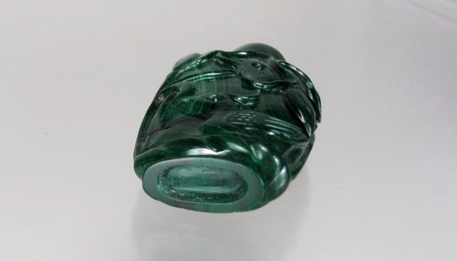 Antique Carved Malachite Snuff Bottle photo 7