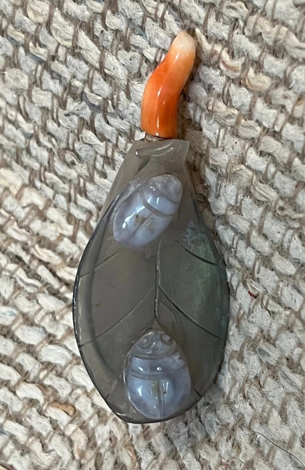 19th C. Rock Crystal Carved Snuff Bottle - Gourd, Leaves and Lady Bugs photo 2