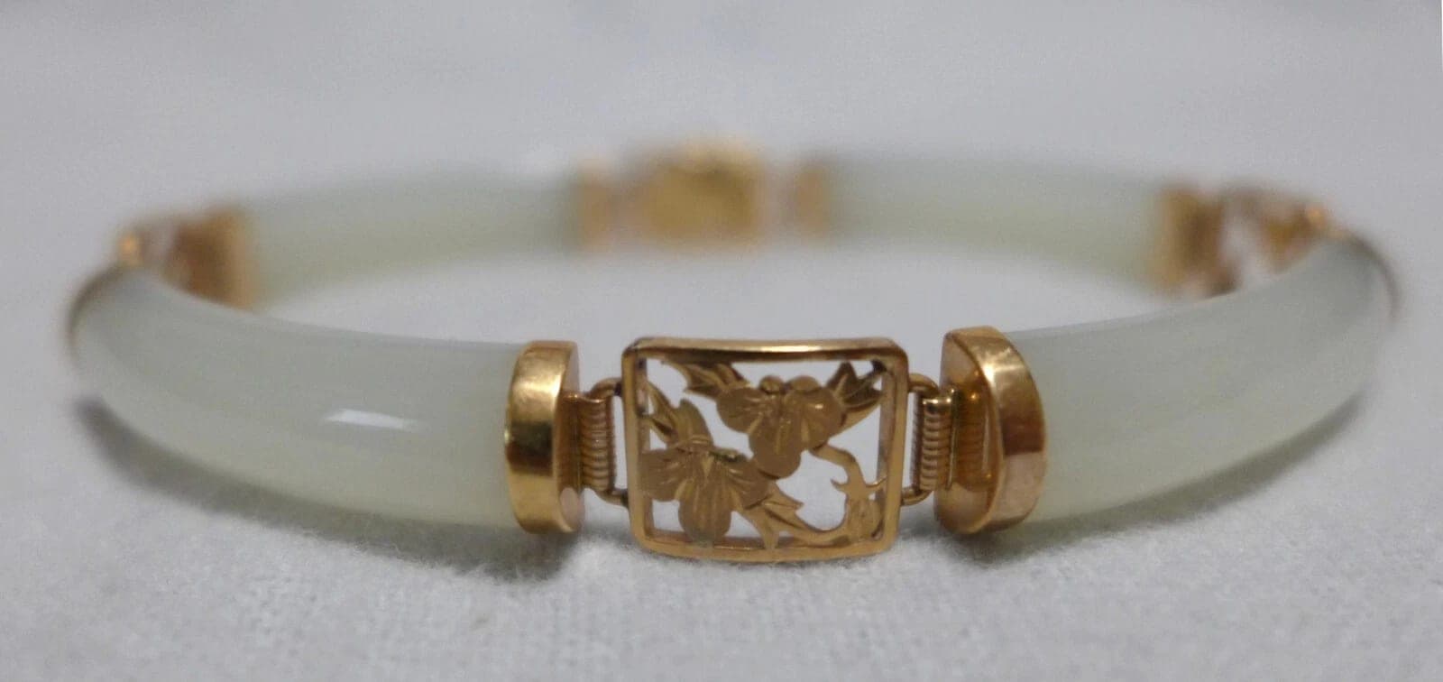 JADE Necklace, Bracelet, Ring, Earrings JEWELRY SET 14K Yellow Gold photo 3