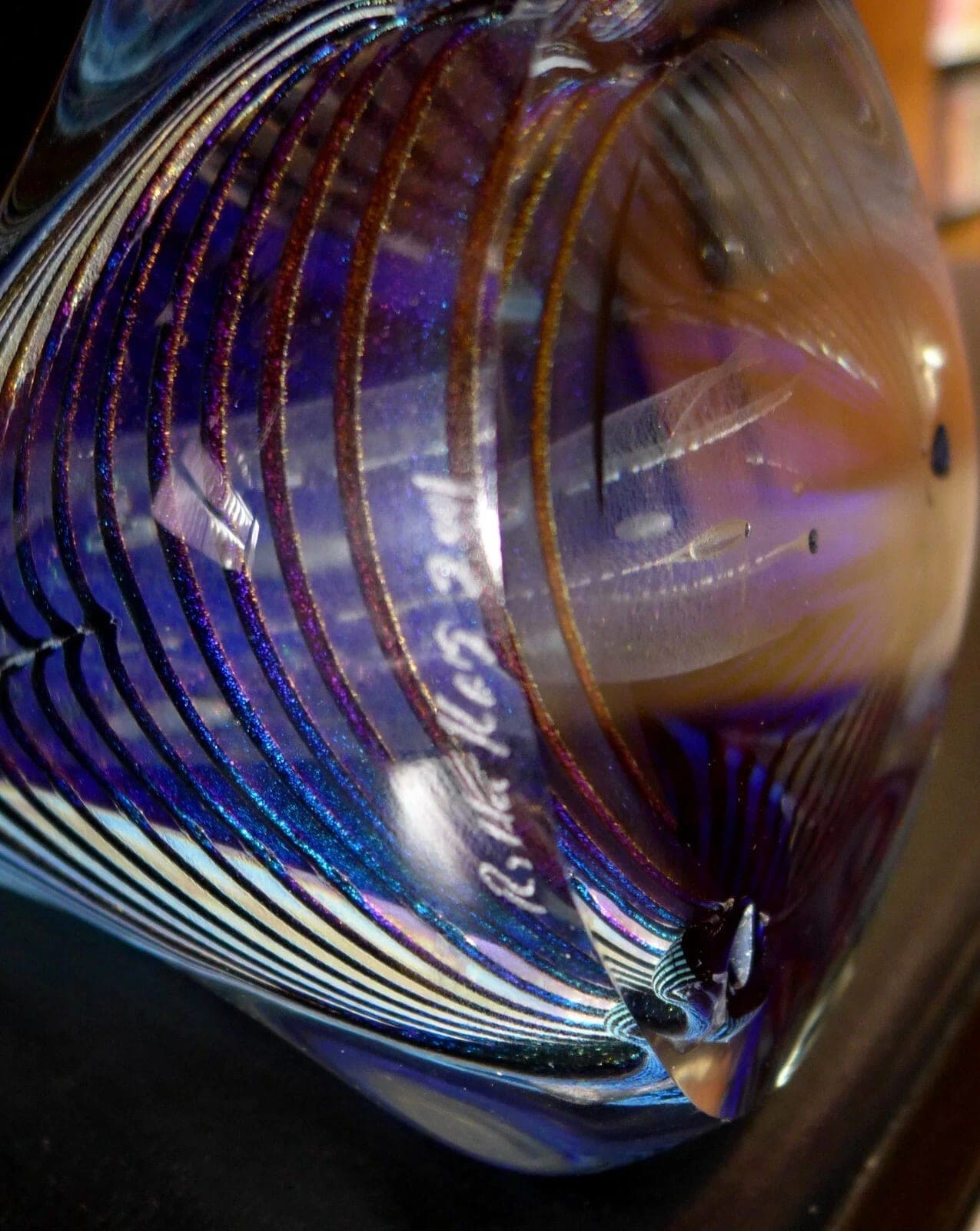 ROLLIN KARG, Unique Dichroic Phallic Glass Sculpture, 14-Inch photo 5