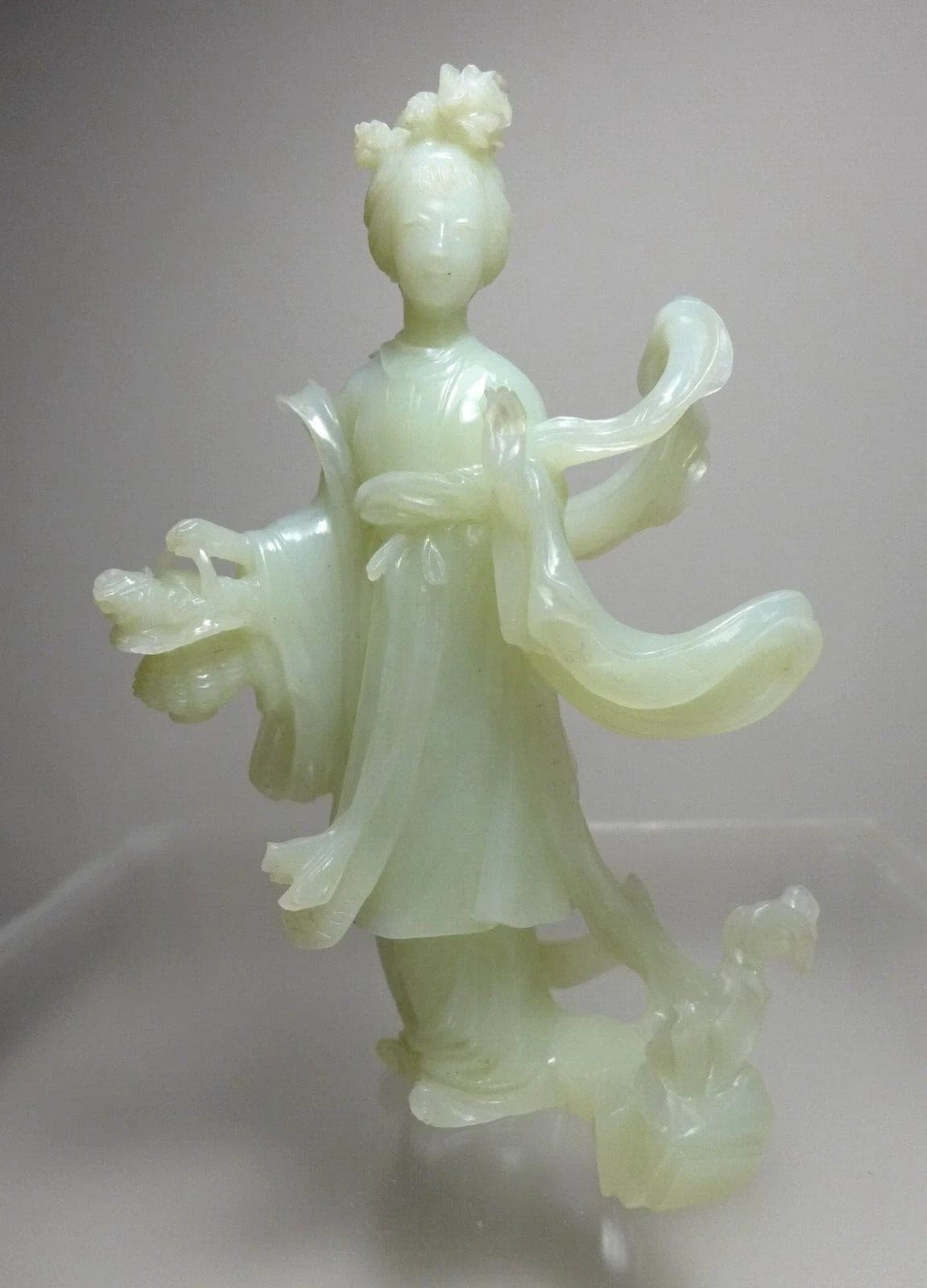Pale Celadon Jade Carving of Consort Yu Meiren