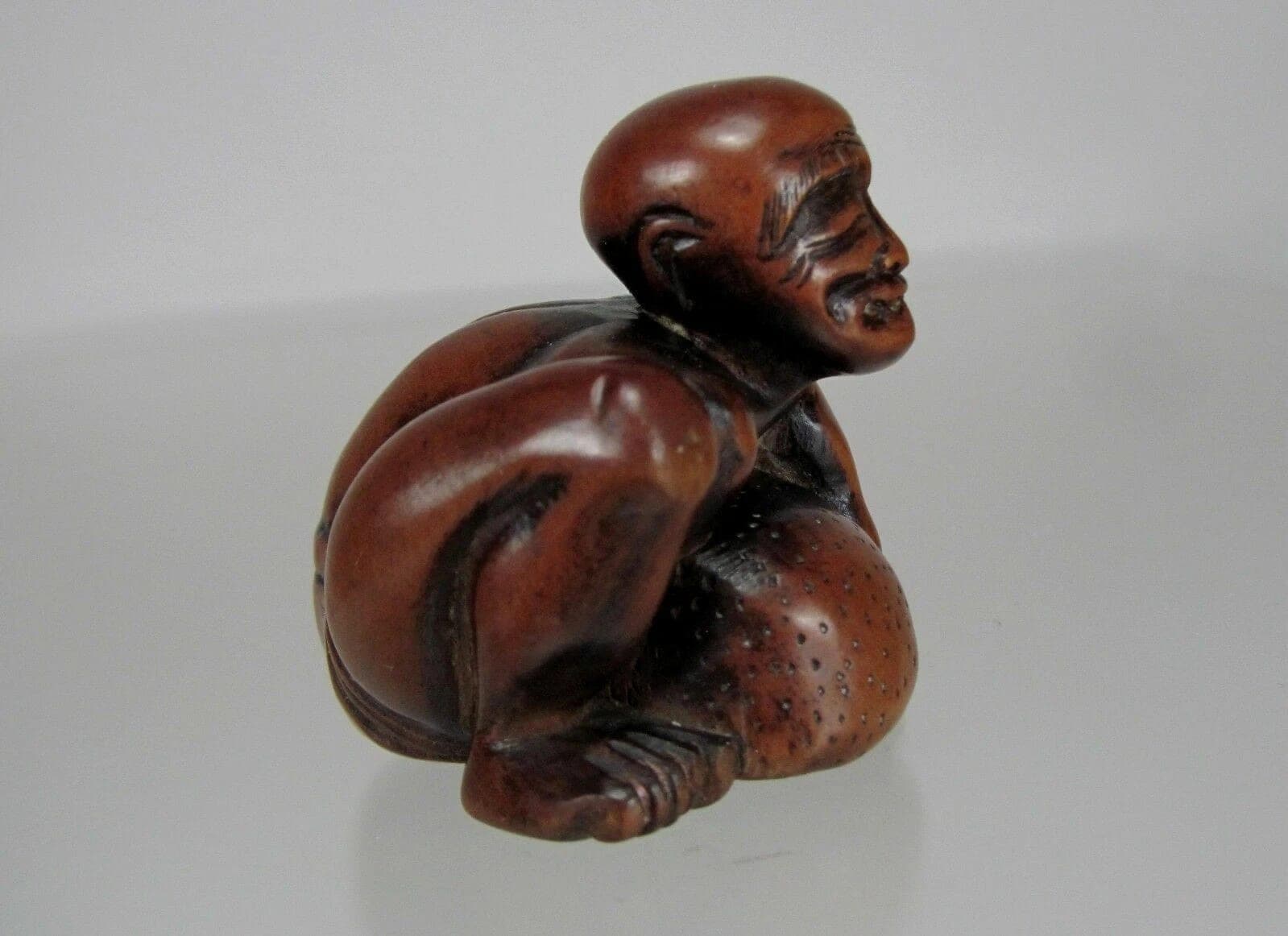 HAKUDOSAI, 19th C. Japanese Boxwood Netsuke: Totsuka Beggar photo 4