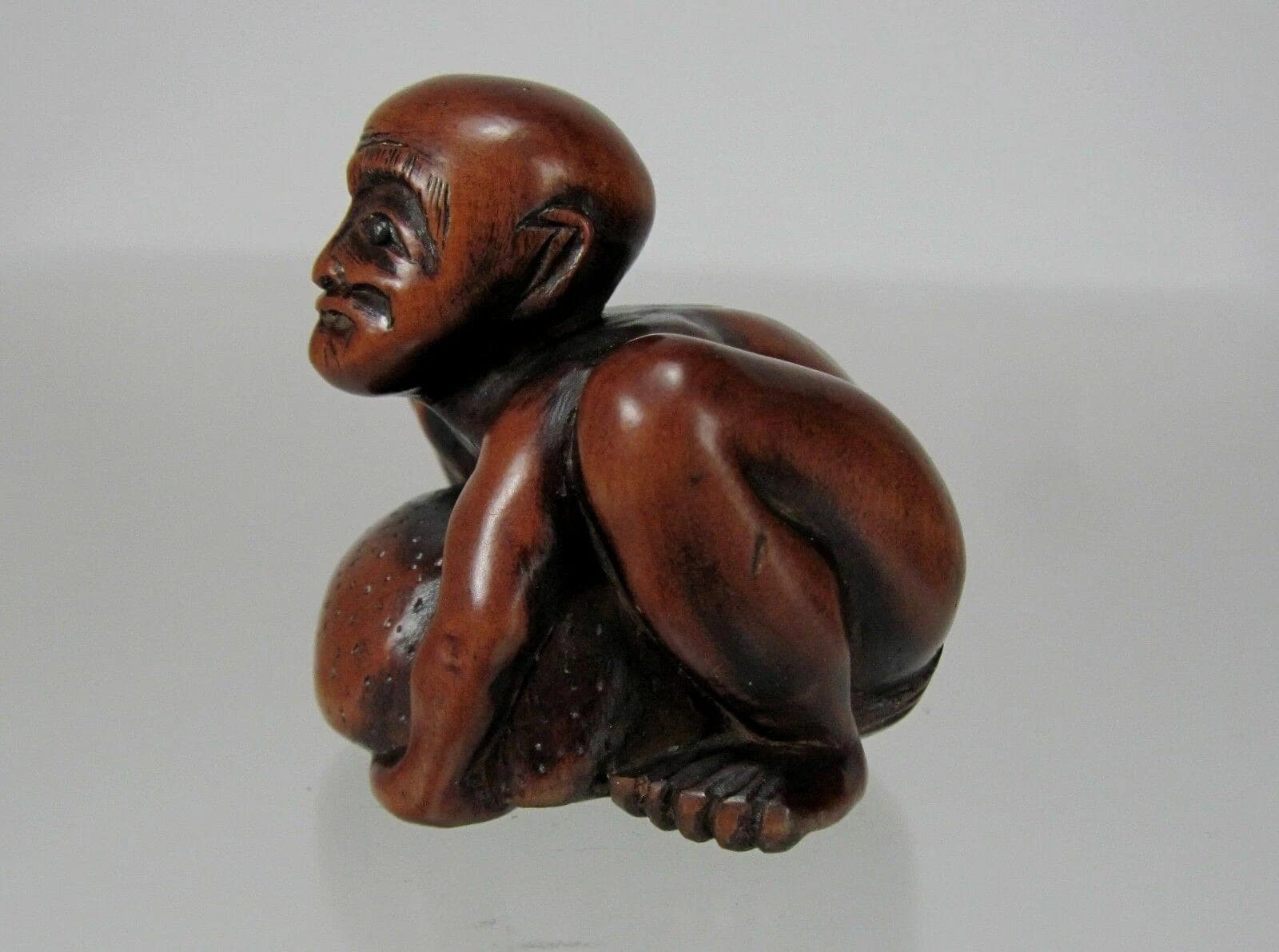 HAKUDOSAI, 19th C. Japanese Boxwood Netsuke: Totsuka Beggar photo 5