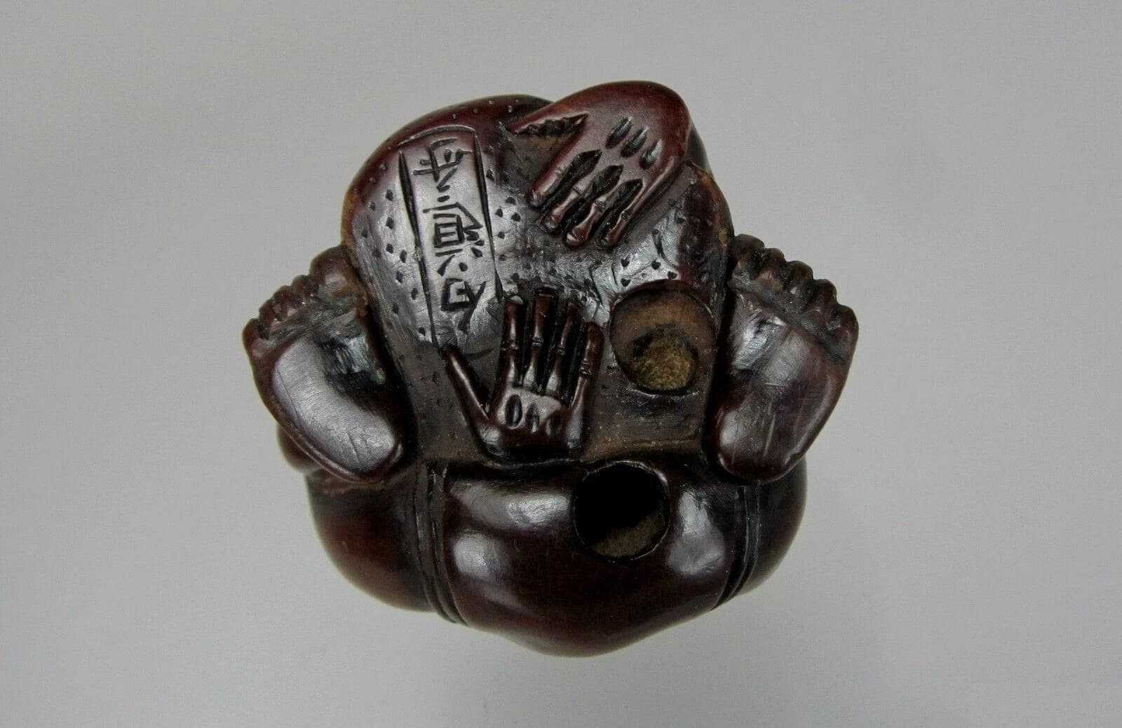 HAKUDOSAI, 19th C. Japanese Boxwood Netsuke: Totsuka Beggar photo 7
