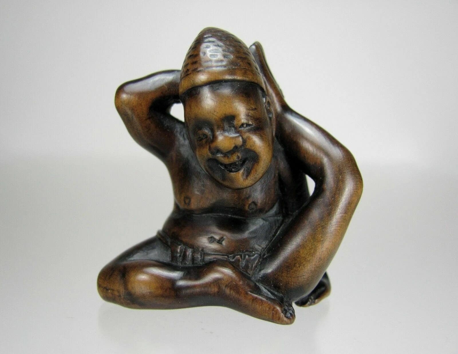 Early 19th Century Japanese Wood Netsuke, ACROBAT