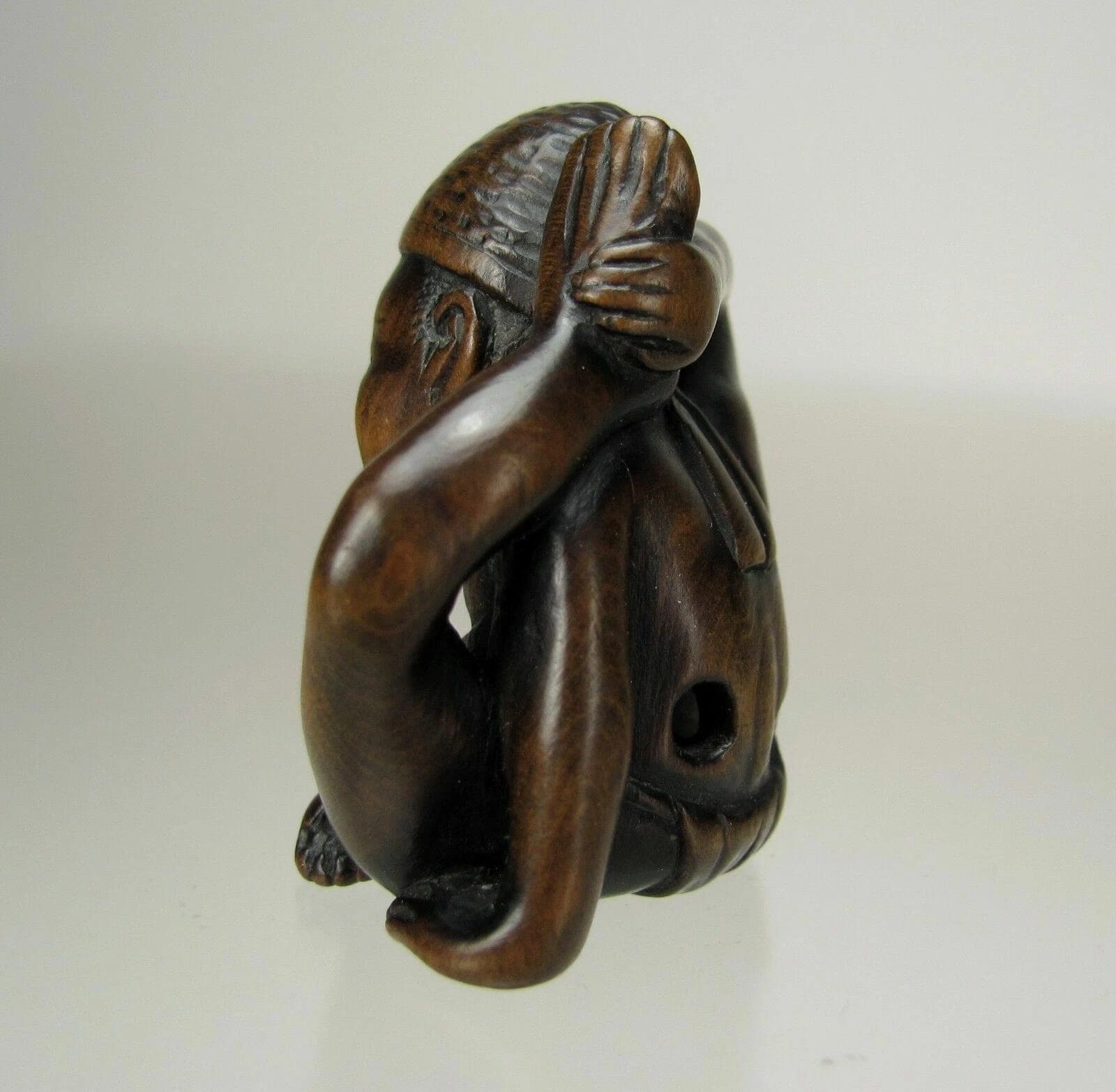 Early 19th Century Japanese Wood Netsuke, ACROBAT photo 4