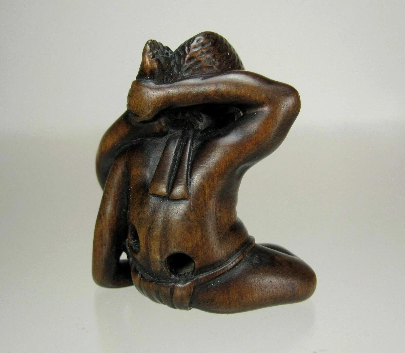 Early 19th Century Japanese Wood Netsuke, ACROBAT photo 5