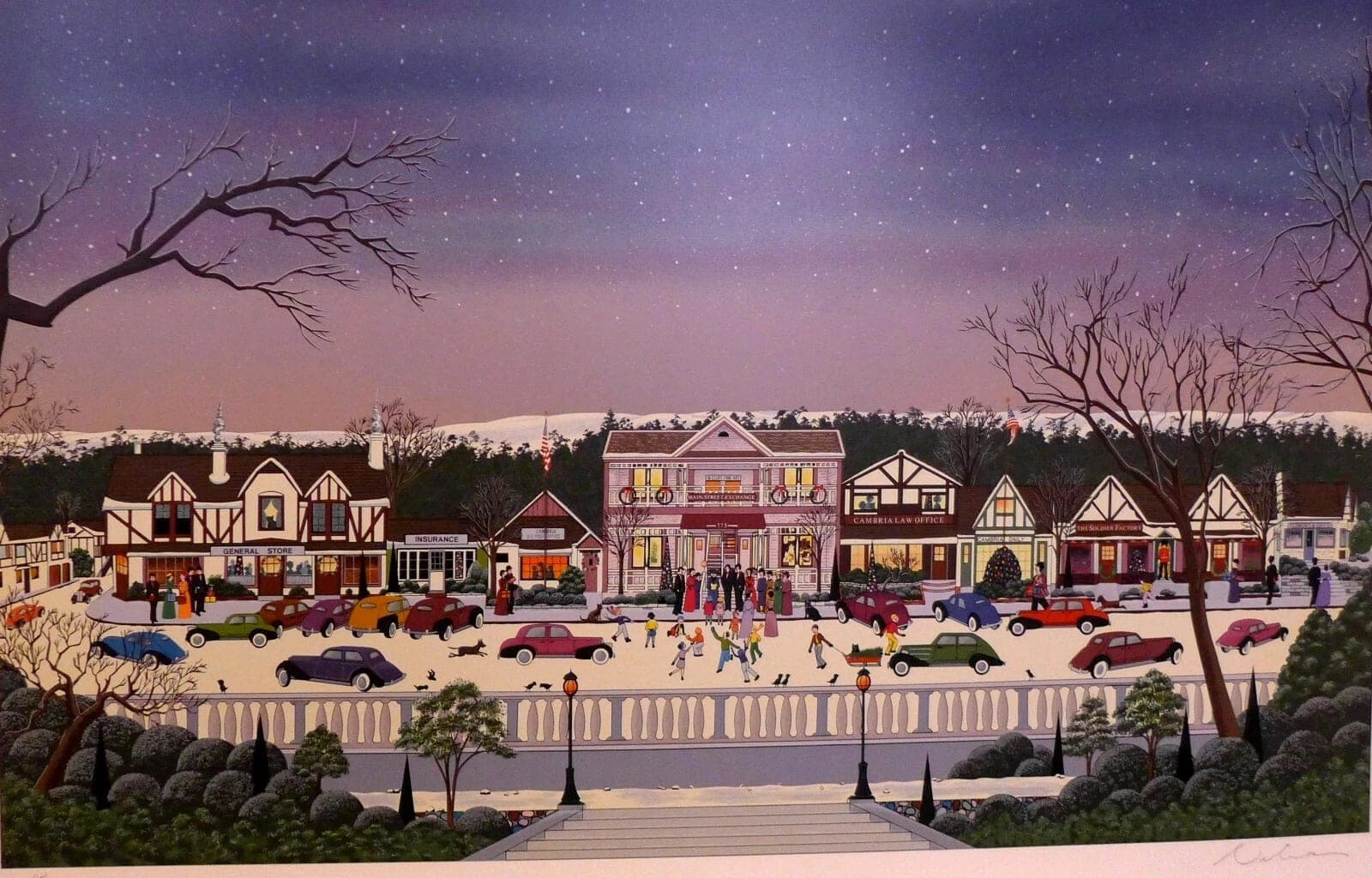 Nicky Watanabe, "Christmas in Cambria",  Limited Author Sign/Number Serigraph