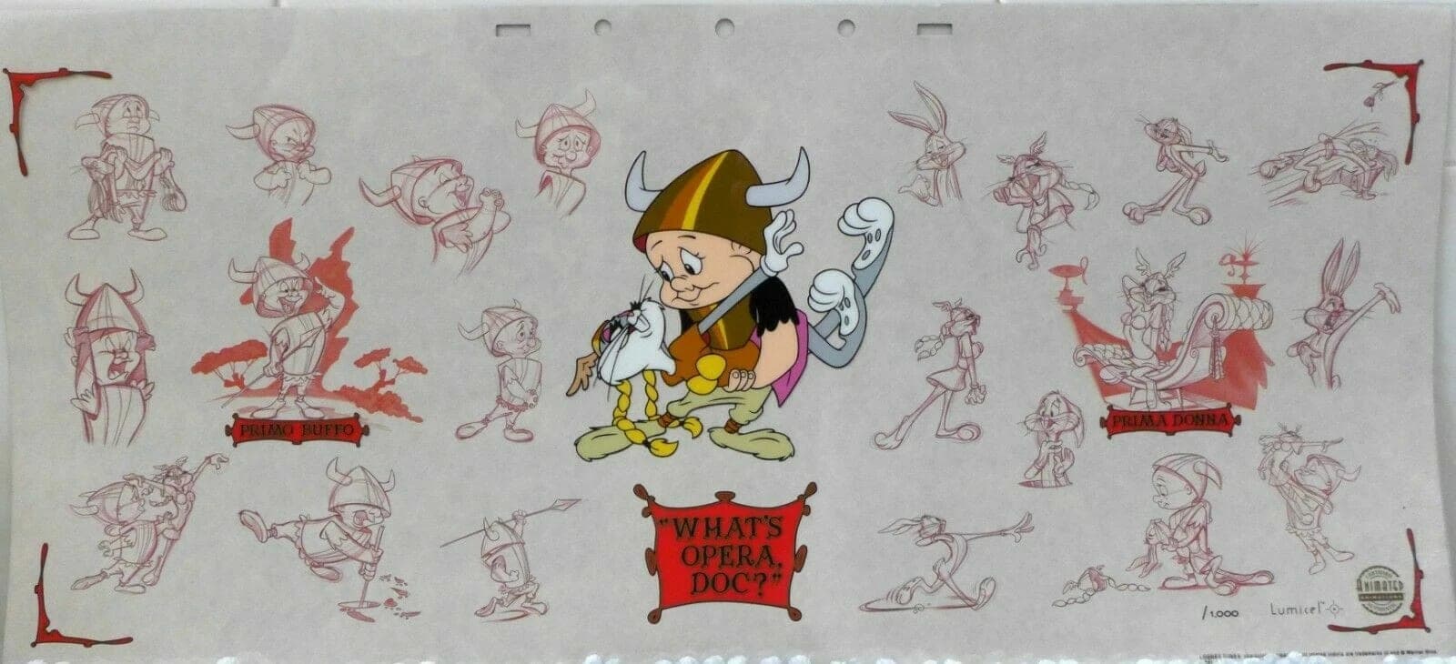 Looney Tunes What's Opera Doc? Animation Cericel w/ Bugs Bunny Lumicel Backgrd