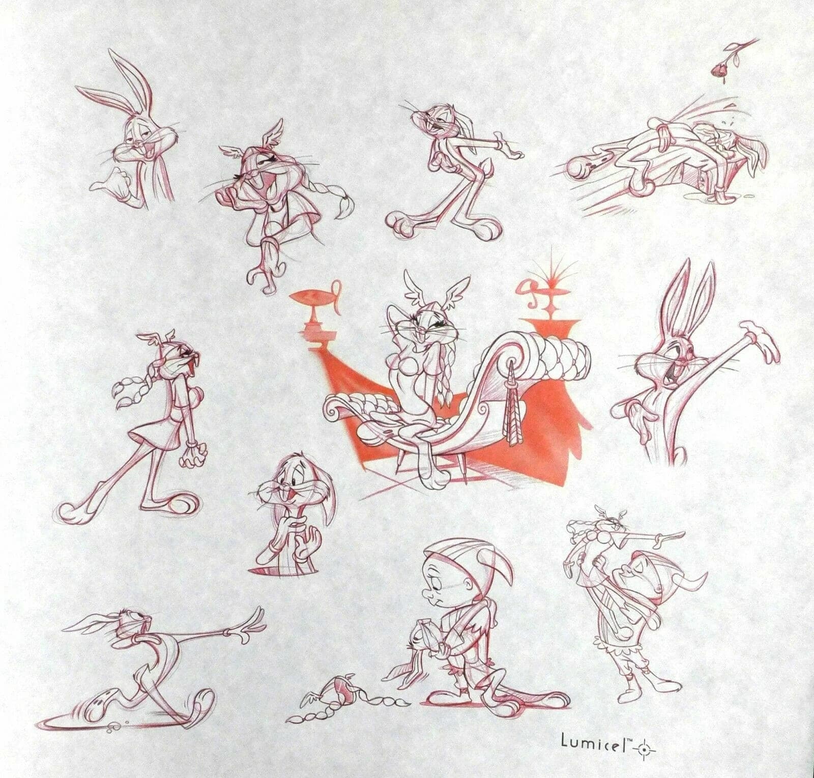Looney Tunes What's Opera Doc? Animation Cericel w/ Bugs Bunny Lumicel Backgrd photo 5