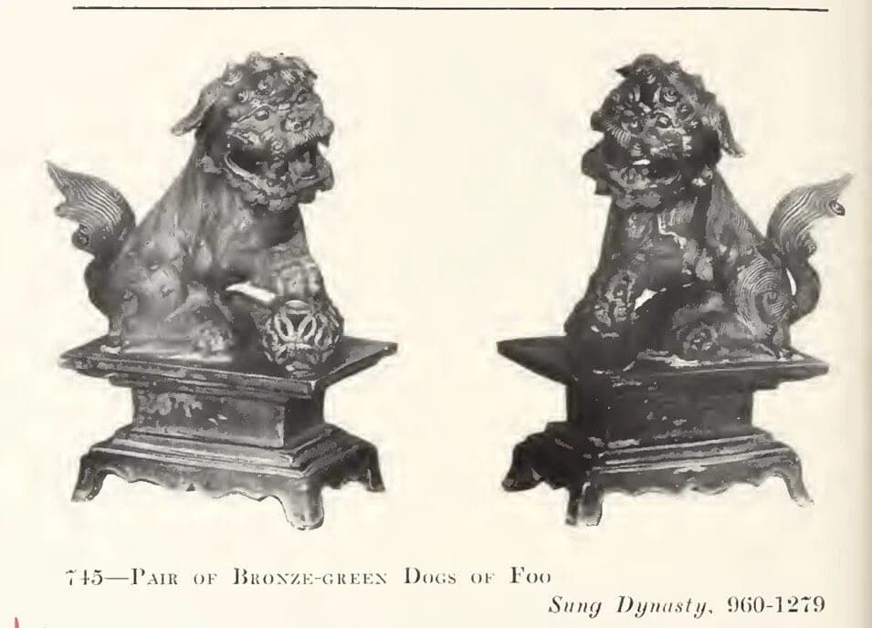 Song Dynasty (960-1279) - Buddhist Bronze-Green-glazed Ceramic Foo Dogs photo 11