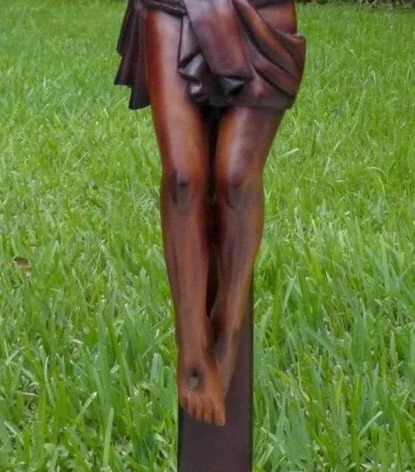 Superbly Carved,  Very Large (45"),  Wooden Sculpture of Christ - Crucifix photo 5
