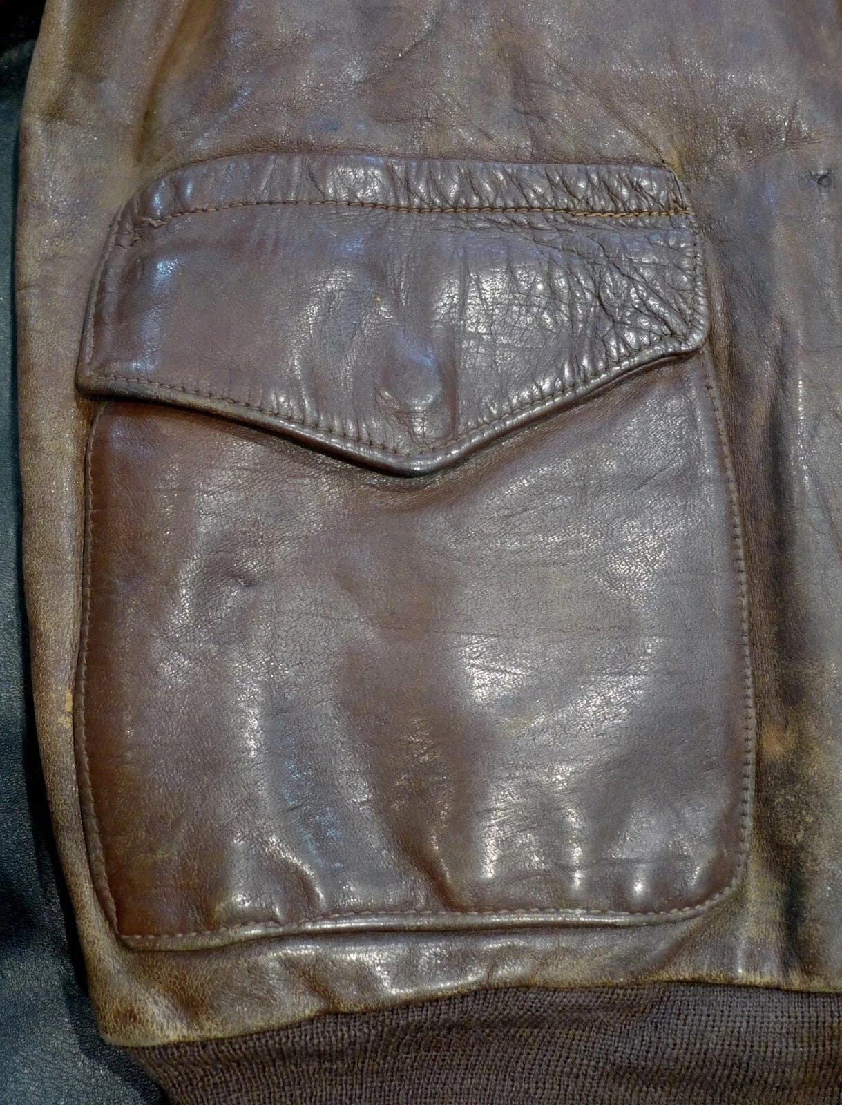 WWII Original US Army Air Corps Named A-2 Flight Leather Jacket, USED photo 7
