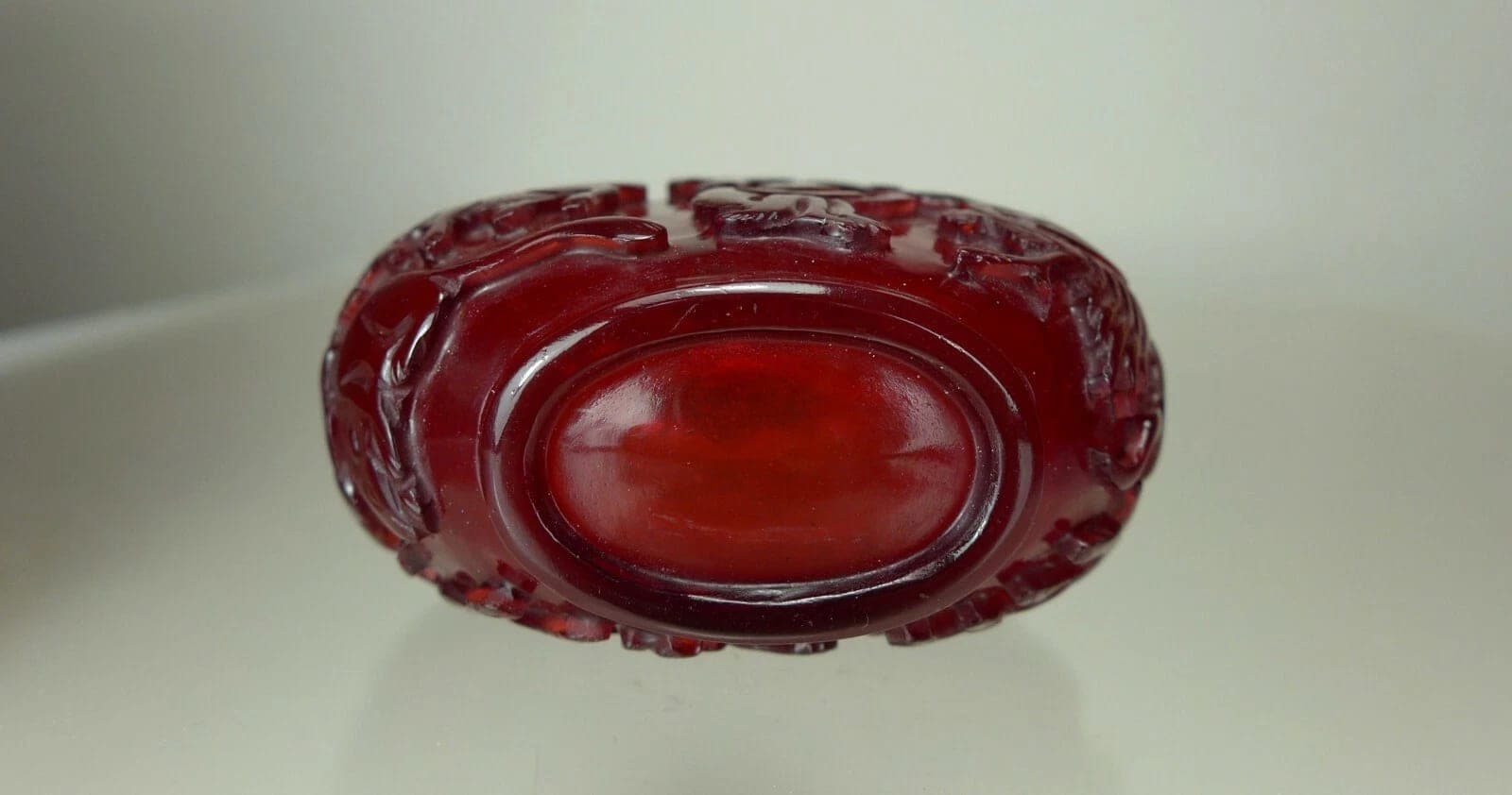 ZODIAC ANIMALS Carved Ruby Red Glass Snuff Bottle photo 8