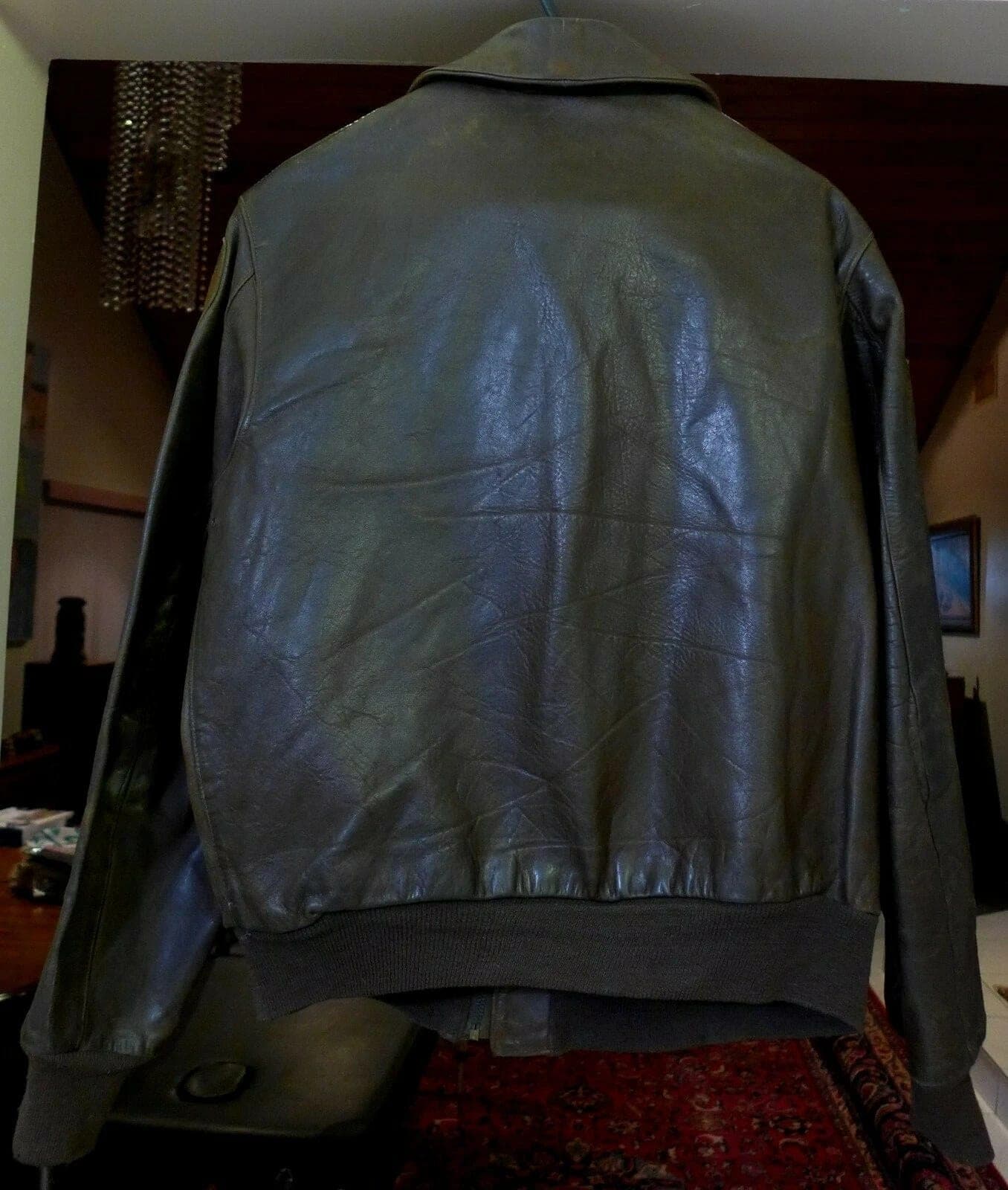 WWII Original, Most Complete, US Army Air Corps Named A-2 Flight Leather Jacket photo 2