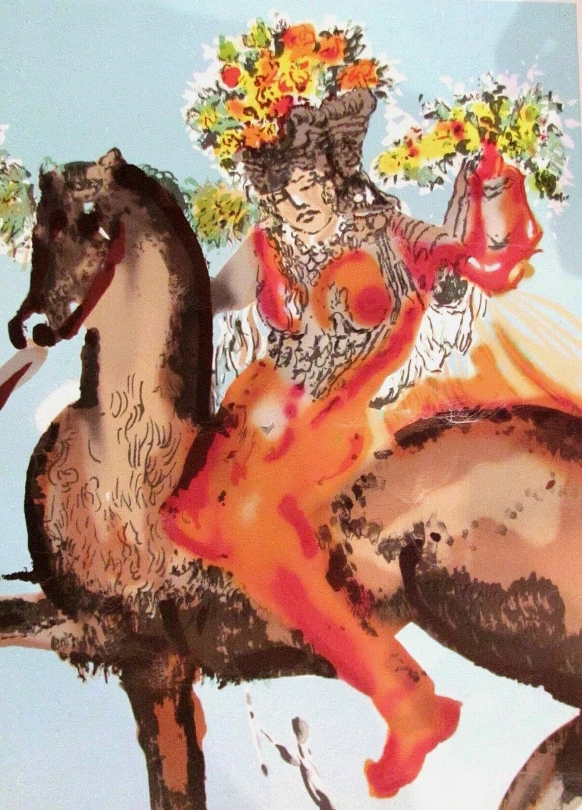 SALVADOR DALI "The Harbinger", Original Hand-Signed Lithograph, 1980 photo 2