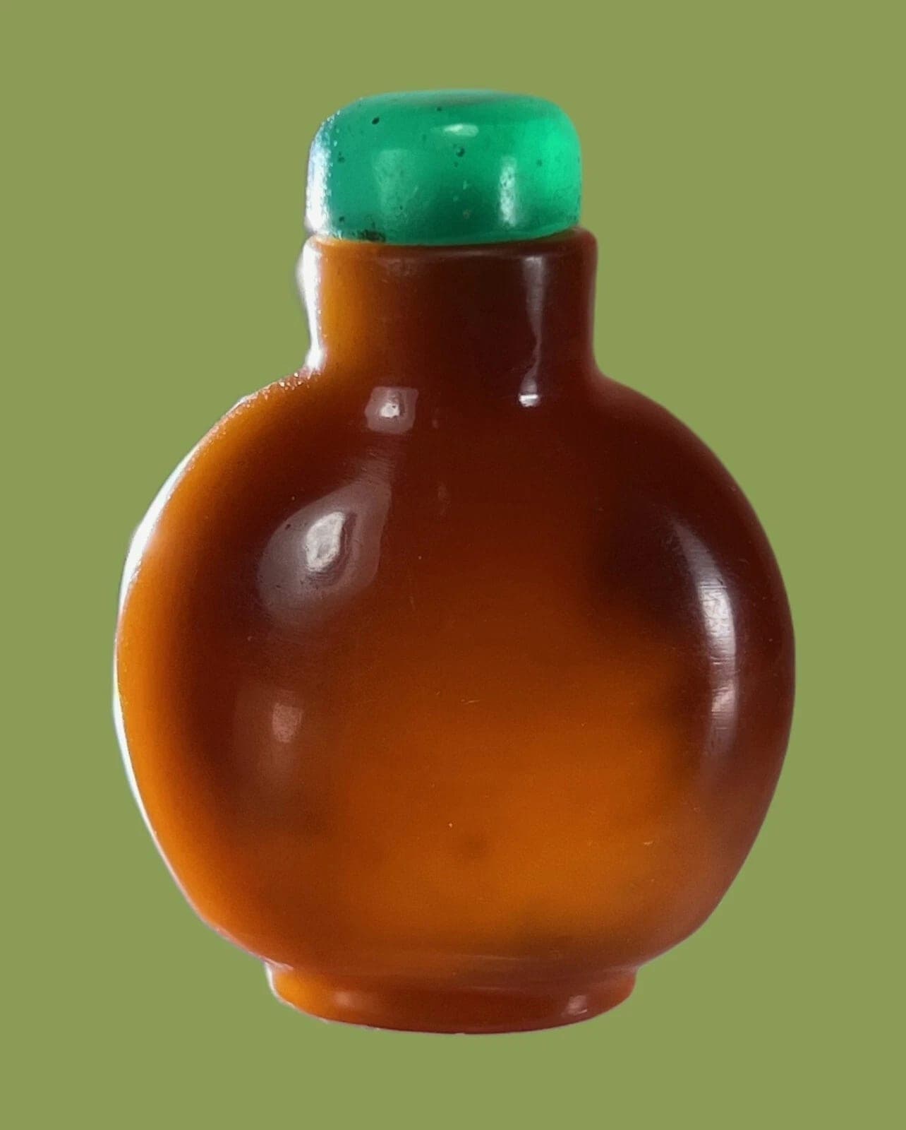 19th C. MINIATURE NATURAL AMBER  SNUFF BOTTLE photo 2