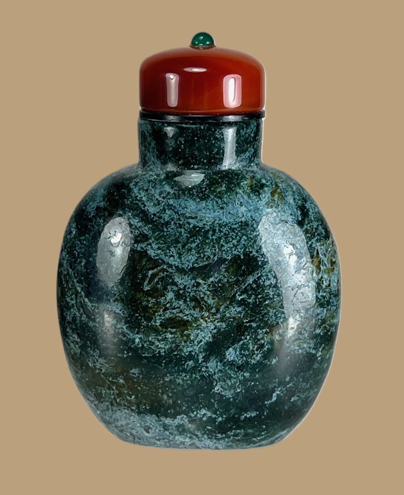 DENDRITIC Moss Agate Snuff Bottle, Qing Dynasty, 18th/19th Century