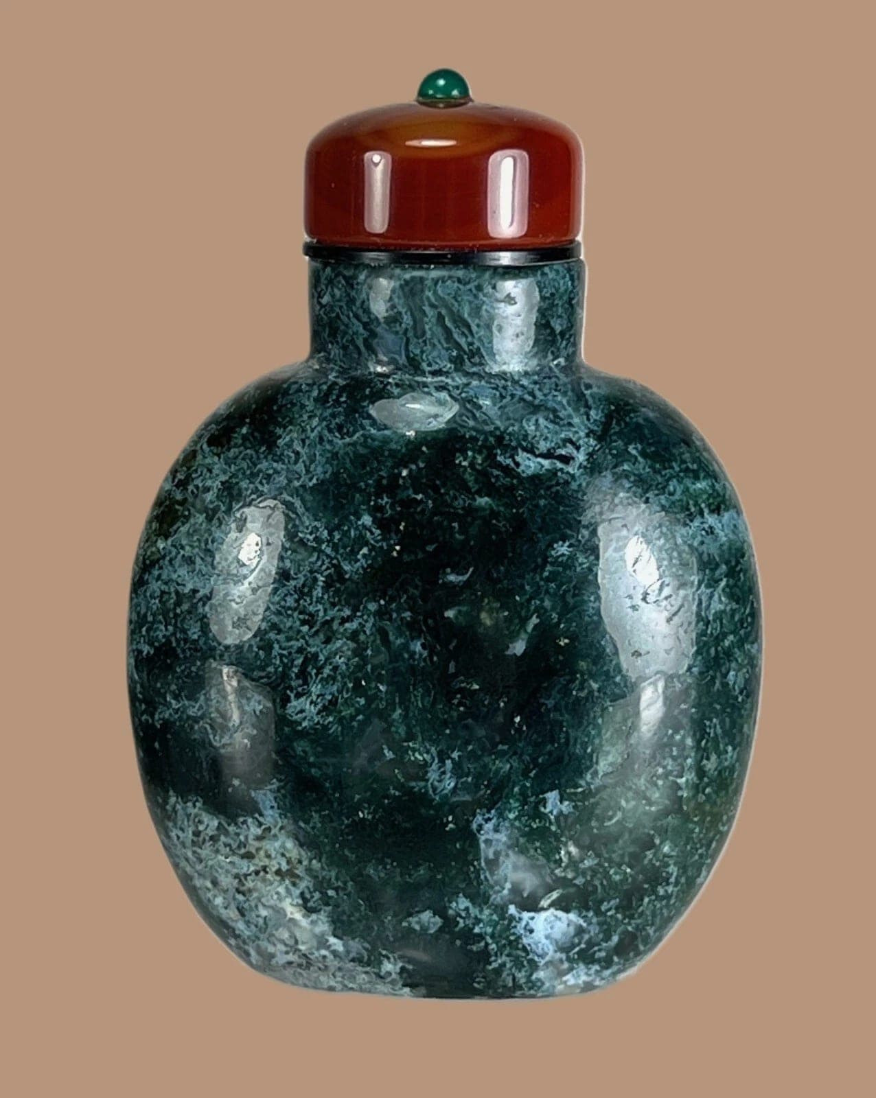 DENDRITIC Moss Agate Snuff Bottle, Qing Dynasty, 18th/19th Century photo 2