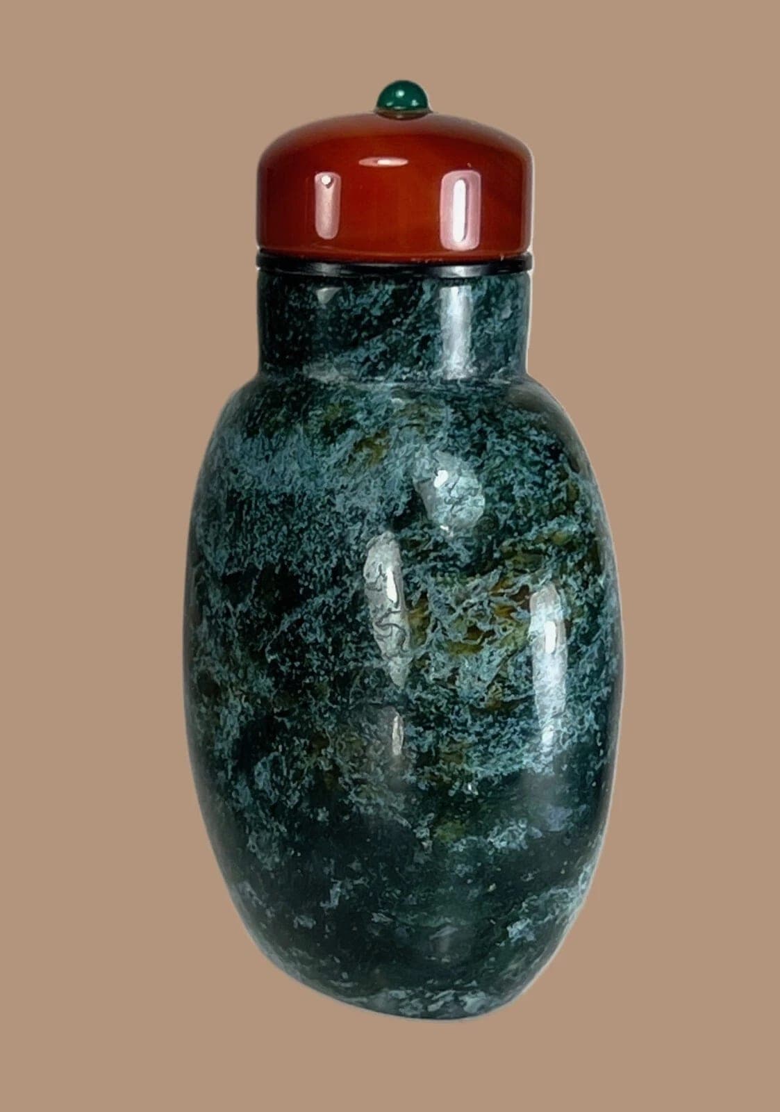 DENDRITIC Moss Agate Snuff Bottle, Qing Dynasty, 18th/19th Century photo 4