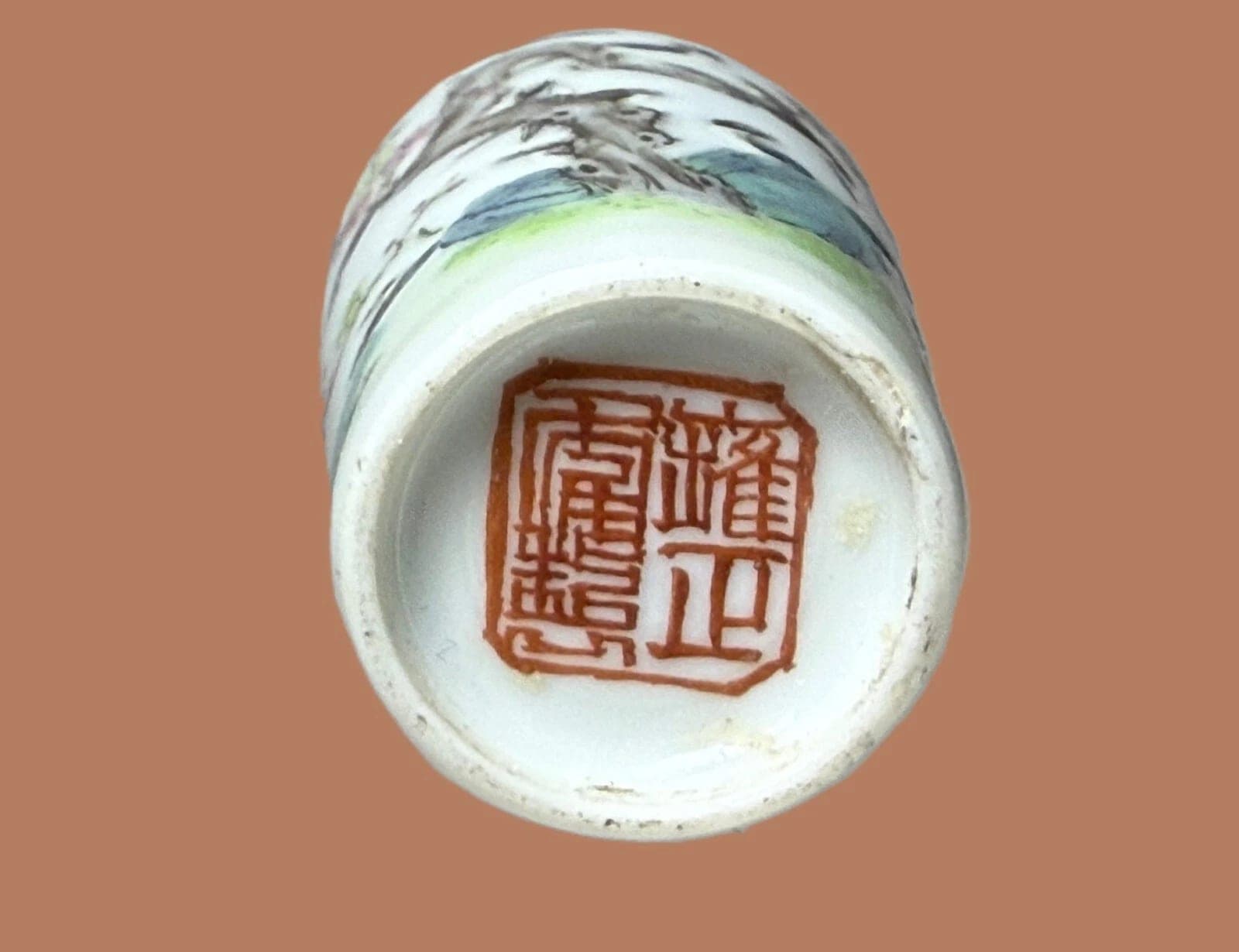 FAMILLE ROSE, 'magpie' & 'plum blossom" Porcelain Snuff Bottle, Yongzheng Mark photo 5