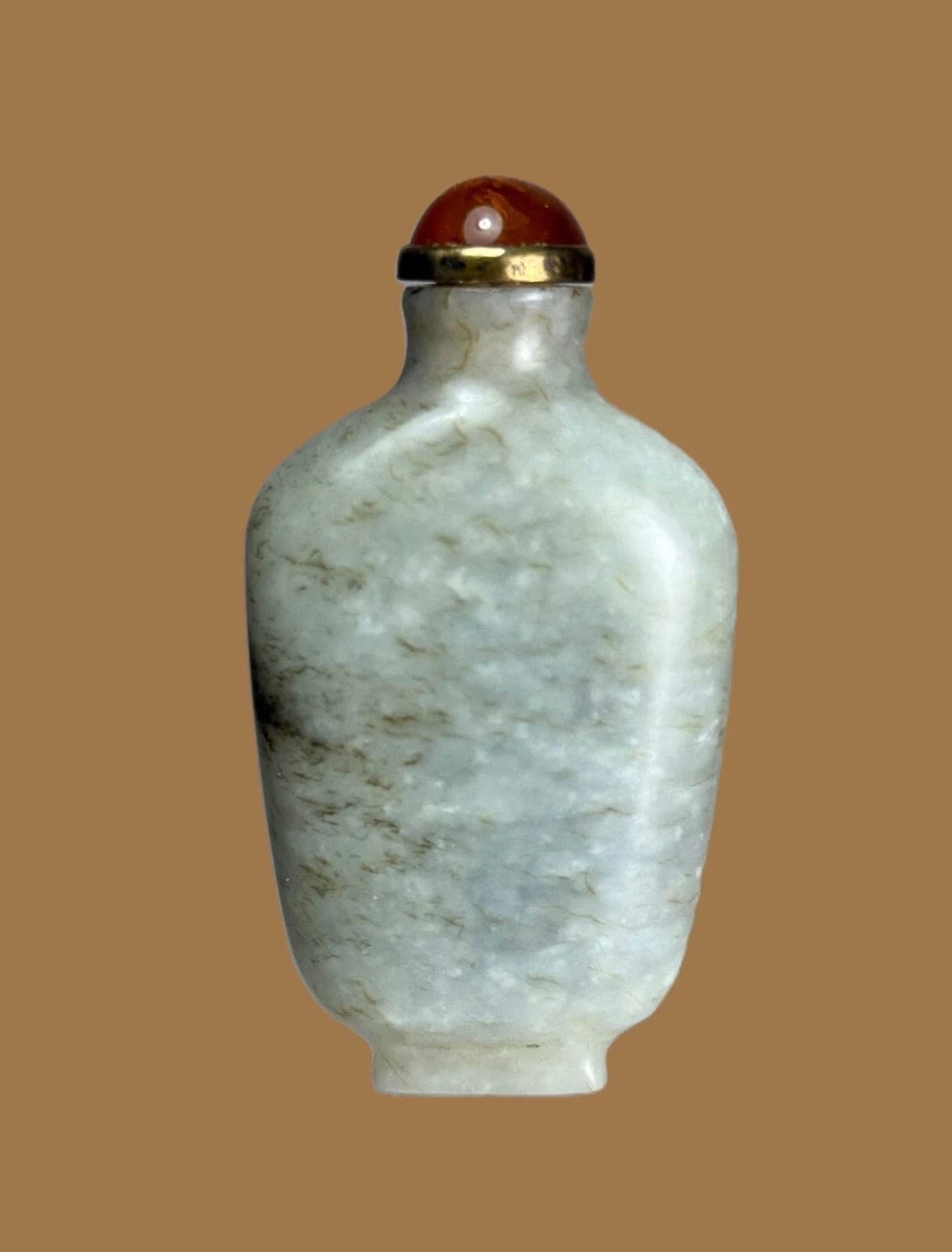 18th Century, Mutton-fat White Jade Snuff Bottle