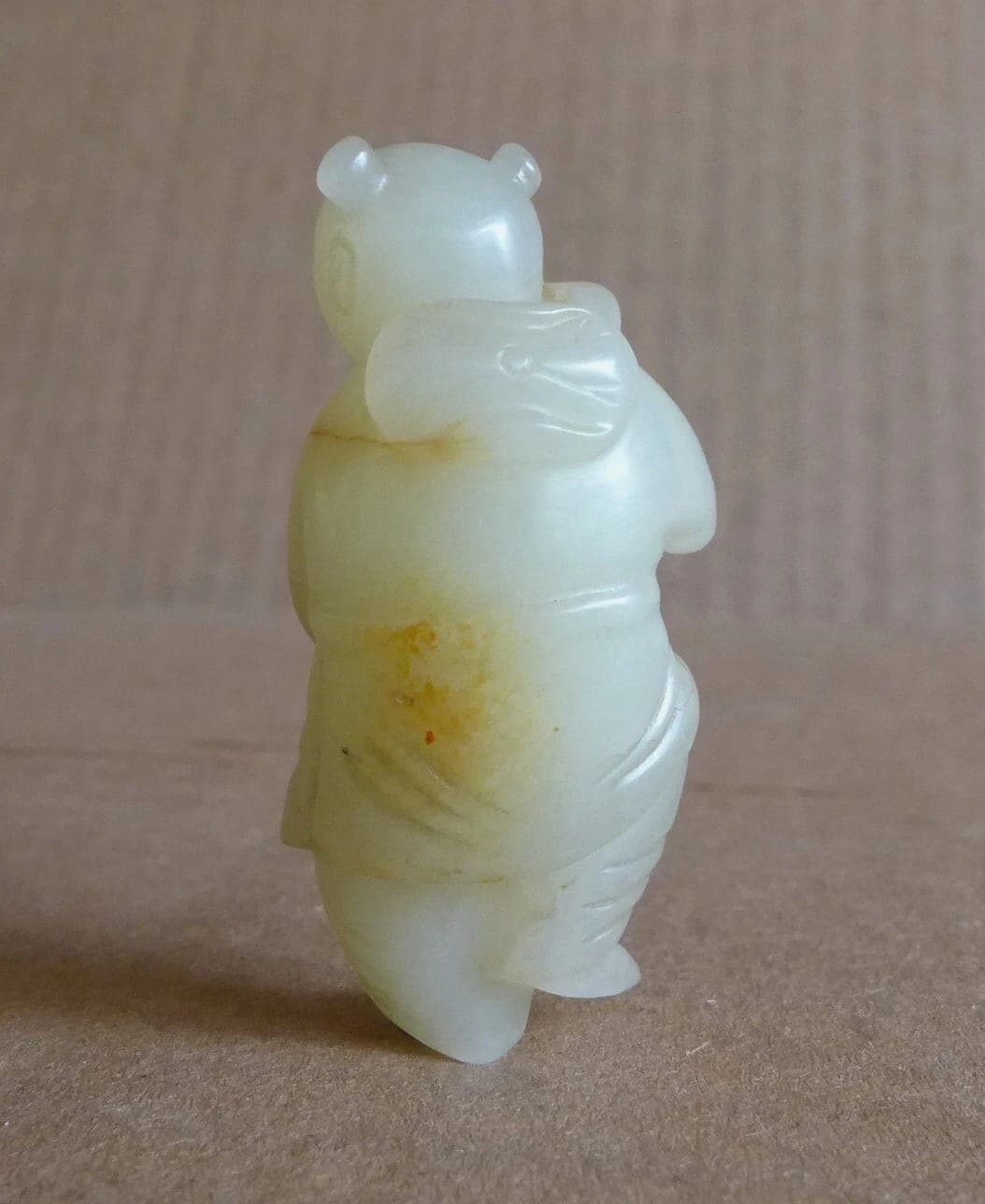 Antique Celadon Jade Carving of a Boy photo 5