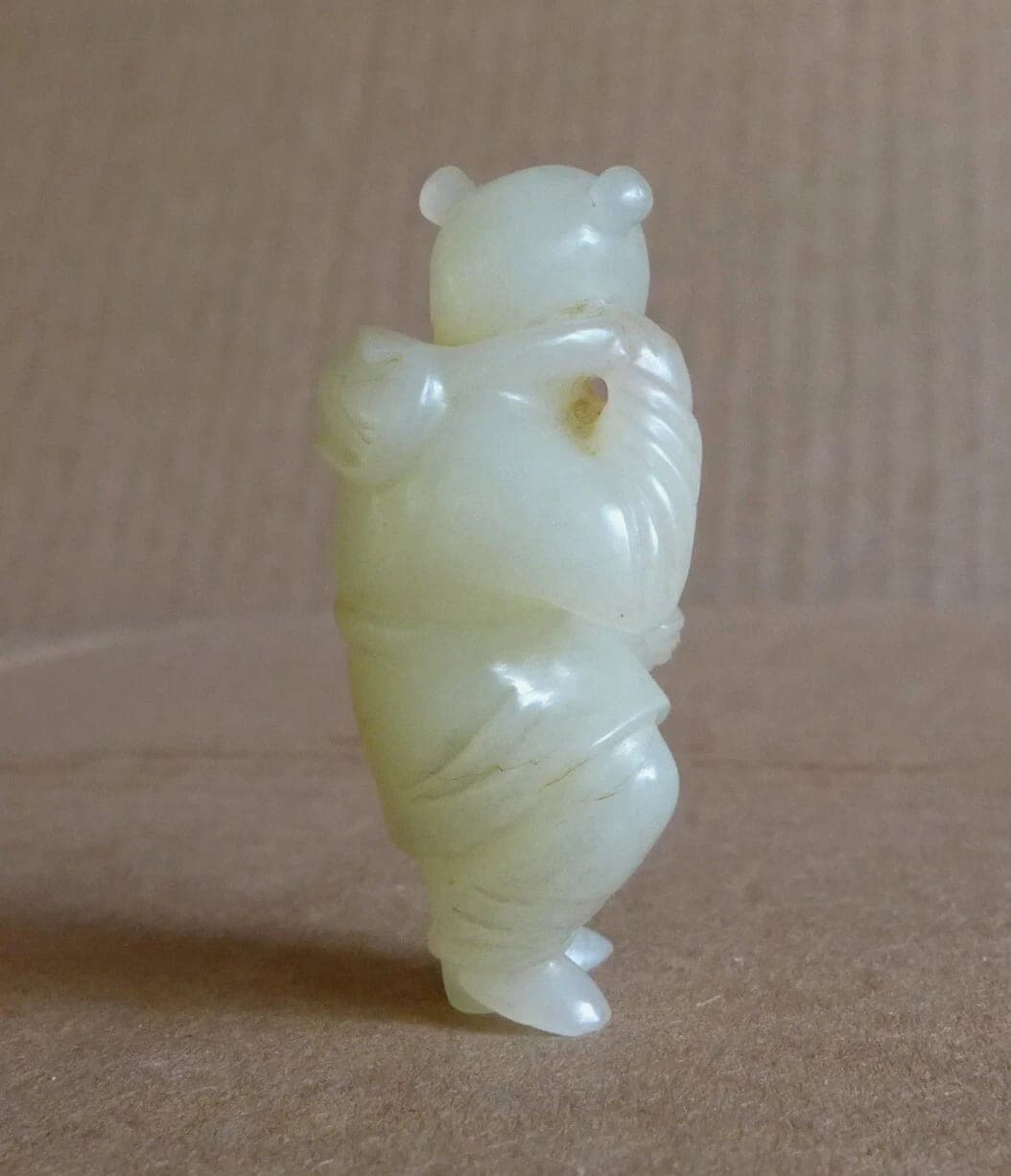Antique Celadon Jade Carving of a Boy photo 6