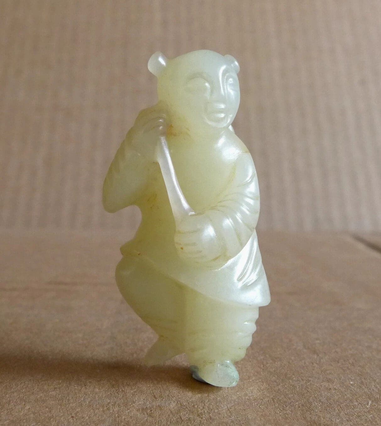 Antique Celadon Jade Carving of a Boy photo 8