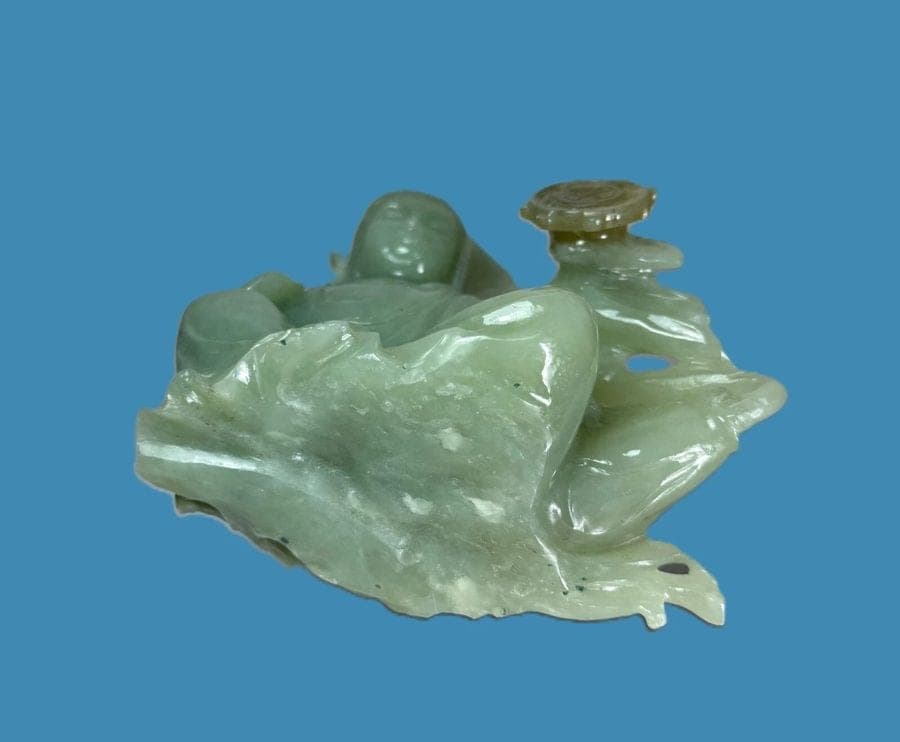 Chinese Celadon Jade Carving of Kwan Yin, Late 19th C. photo 6