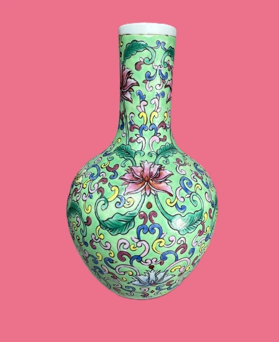 FAMILLE ROSE Enamels  Vase, Jingdezhen Kilns, Qianlong Mark and of the Period