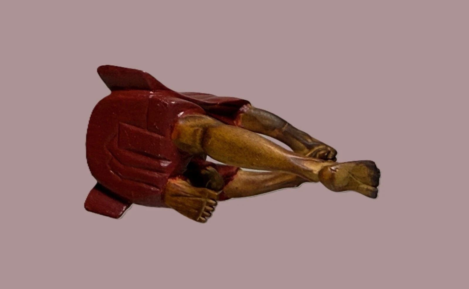 19th C. Japanese Boxwood Netsuke: Daruma in Red Robes photo 8